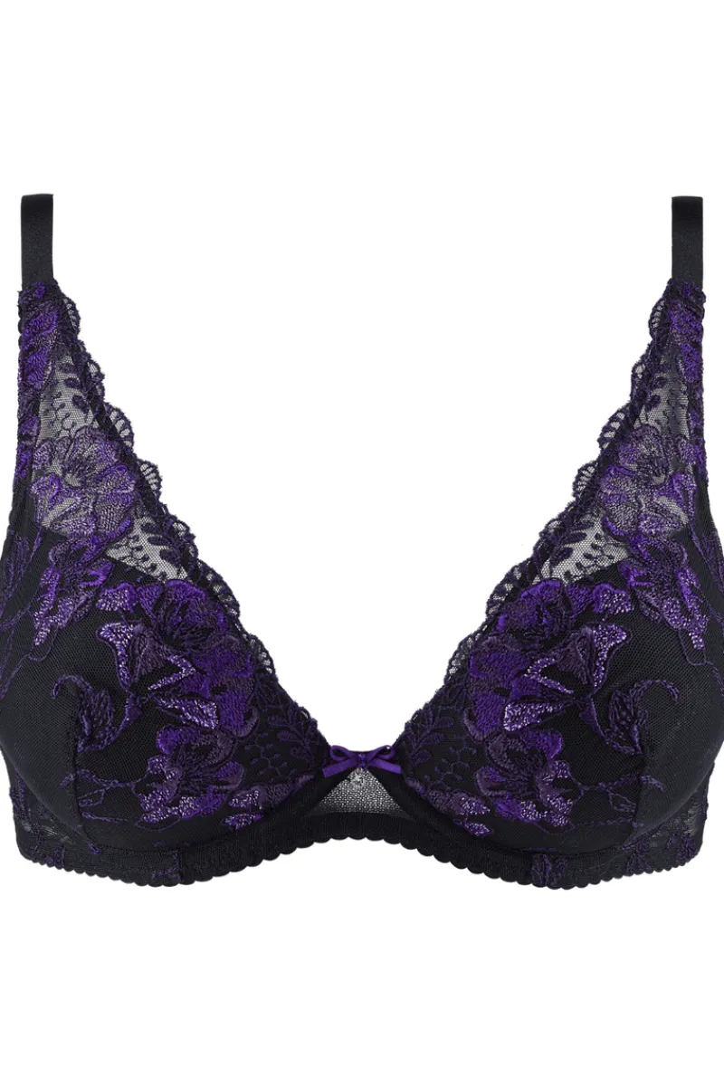 Sexy Lingerie | Luxury French Lingerie>Aubade A Fleur de Toi Plunge Bra DarkOrchid