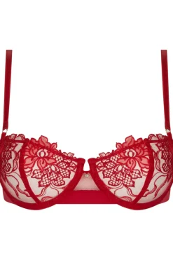 Red Lingerie | Sexy Lingerie>Lise Charmel Adorable En Sexy Red Vertical Seam Half Cup Bra RougeEffusion