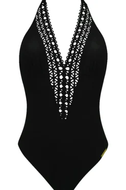 Swimsuits | Sexy Lingerie>Lise Charmel Ajourage Couture Plunge Halter Swimsuit in Black