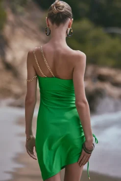 Beach & Resortwear | Sexy Lingerie>Marjolaine Ambre Draped Asymmetrical Beach Dress AmbreMint