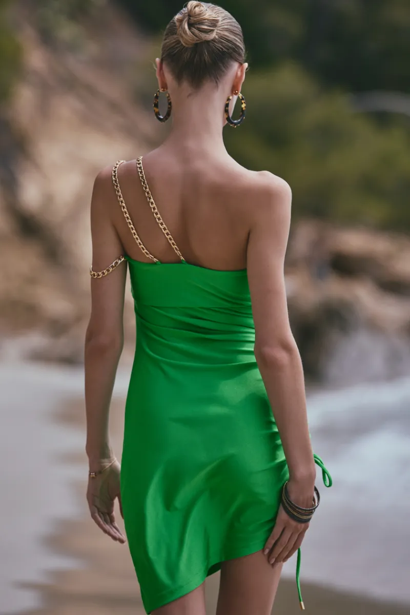 Beach & Resortwear | Sexy Lingerie>Marjolaine Ambre Draped Asymmetrical Beach Dress AmbreMint
