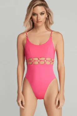 Swimsuits>Agent Provocateur Ashia Swimsuit Pink, Size 2 (UK 8)