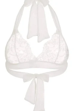 Bridal & Honeymoon Lingerie | Halterneck Bras>Gilda u0026 Pearl Ava Boudoir Bra, Size S-M (UK 8-10) Ivory