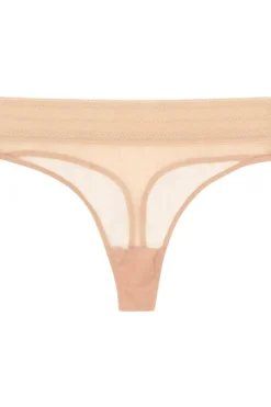 £30 And Under | Sheer Lingerie>Else Bare Thong in Powder, Size XL (UK 16)