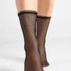 £30 And Under>FiORE Bea Net Organza Trim Socks 40 Denier Black