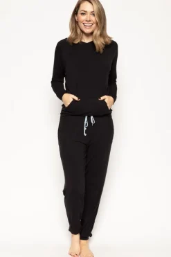 Pyjama Pants & Shorts | £30 And Under>Cyberjammies Beth Black Jersey Pants, Size UK 8