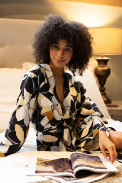Kimonos & Robes>Cyberjammies Beth Floral Print Long Dressing Gown Multi