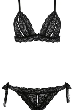 2 Piece Lingerie Sets | Lingerie Sets>Aubade Boîte à Désir Beads Lace Bra & Brief Black
