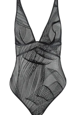 Sexy Lingerie | Luxury French Lingerie>Aubade Boîte à Désir Heat Wave Thong Bodysuit Black