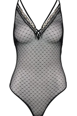 Sexy Lingerie | Luxury French Lingerie>Aubade Boîte à Désir Hot Tension Thong Bodysuit Black