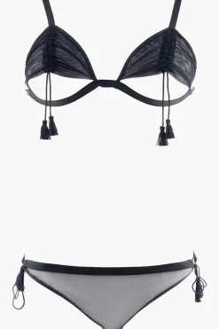 2 Piece Lingerie Sets | Lingerie Sets>Aubade Boîte à Désir Lever de Rideaux Open Bra & Thong Black