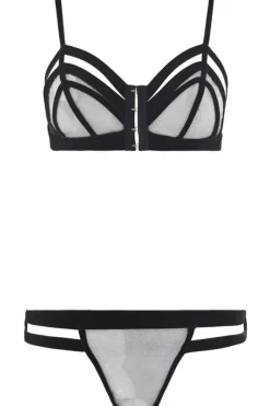 2 Piece Lingerie Sets | Lingerie Sets>Aubade Boîte à Désir Liens de Velours Bra & Thong Black