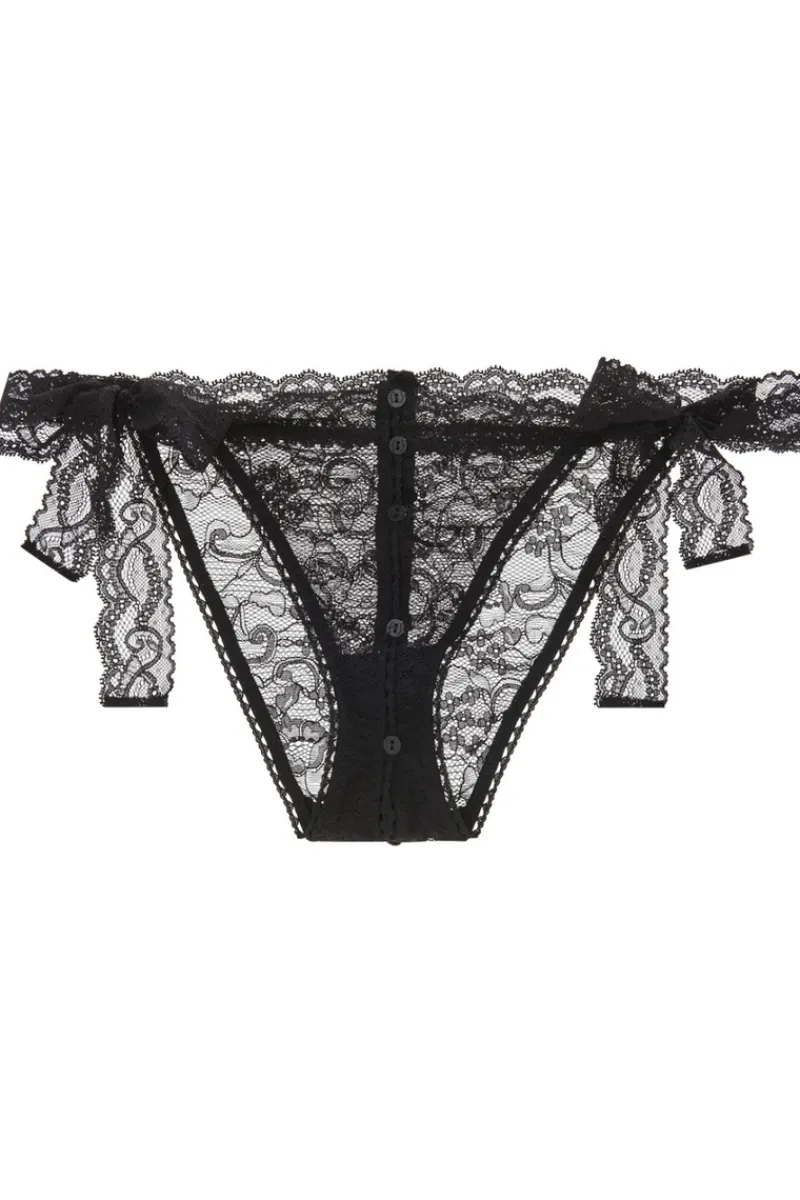 Sexy Lingerie | Luxury French Lingerie>Aubade Boîte à Désir Openable Lace Brief Black