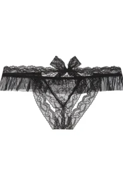 Sexy Lingerie | Luxury French Lingerie>Aubade Boîte à Désir Openable Lace Thong Black