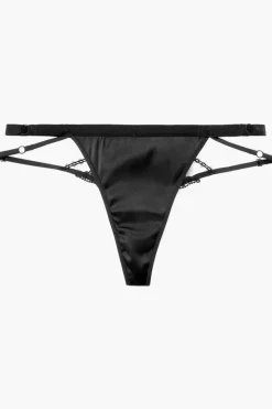 Sexy Lingerie | Luxury French Lingerie>Aubade Boîte à Désir Sweet Addiction Satin Tanga Black