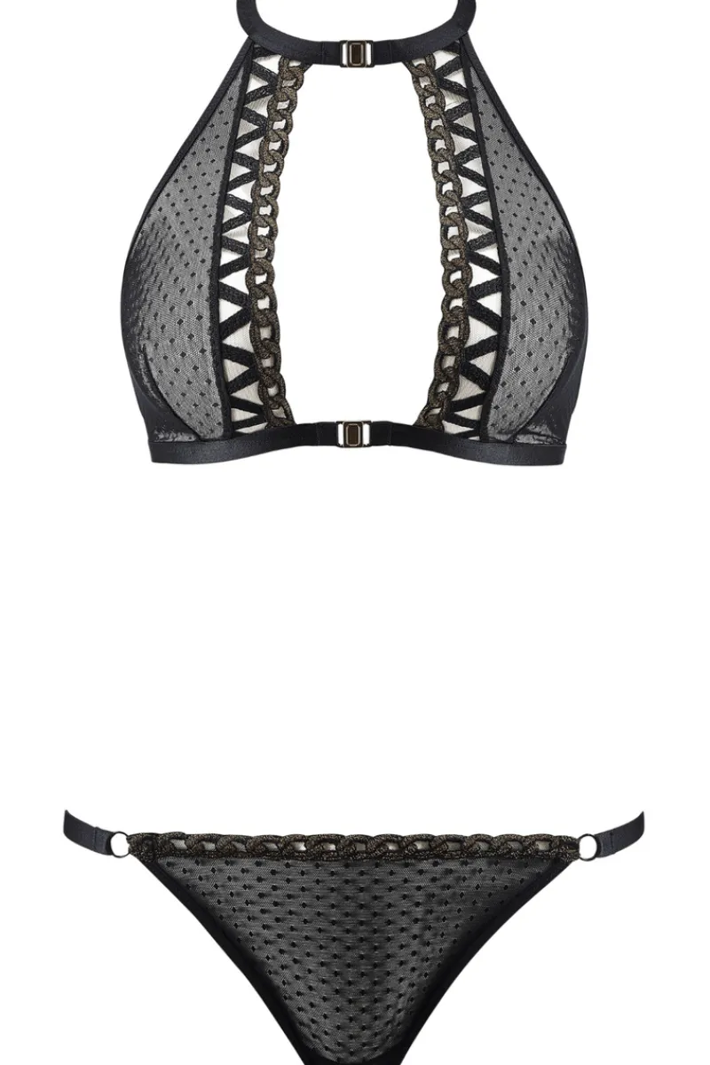 2 Piece Lingerie Sets | Lingerie Sets>Aubade Boîte à Désir Unchain Me Up Bralet & Brief GoldenBlack