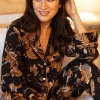 Pyjama Sets | 2 Piece Lingerie Sets>Fable u0026 Eve Brixton Floral Print Pyjama Set, Size UK 14 Black