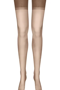 Nylon Stockings | Sheer Stockings>Maison Close Brown Nylon Stockings 15 Denier