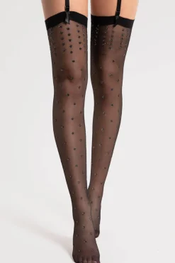 Sheer Stockings | Black Stockings>FiORE Bruine Stockings 15 Denier Black/Lurex