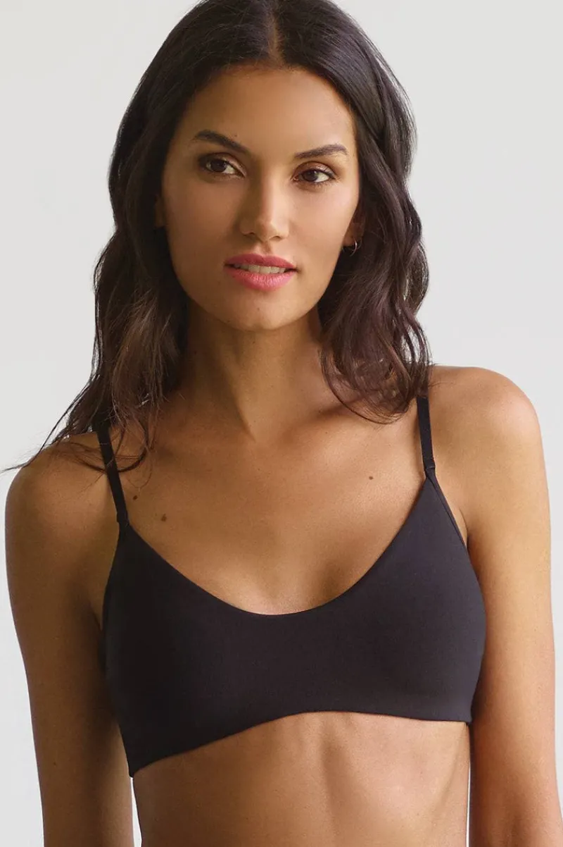 Wireless Bras>Commando Butter Bralette Black, Size L