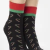 £30 And Under>FiORE Candy Cane Pattern Socks 40 Denier Black