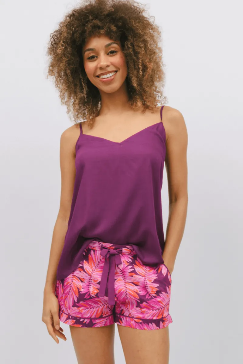 Pyjama Tops | Red Lingerie>Cyberjammies Carina Modal Camisole Magenta