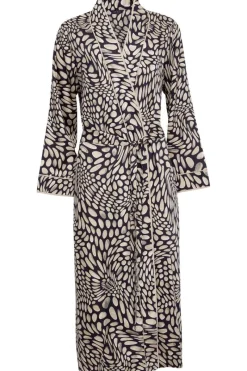 Kimonos & Robes>Fable u0026 Eve Carnaby Pebble Print Long Dressing Gown, Size UK 8 Multi