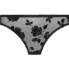 Sexy Lingerie | Luxury French Lingerie>Cadolle Cathy Flocked Mesh Thong Black