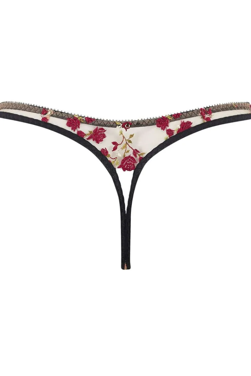 Red Lingerie | Thongs & G-strings>Edge o' Beyond Charlotte en Rouge Brilliant Thong RedRose