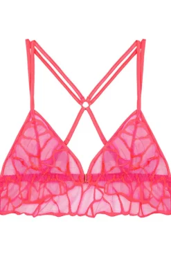 Wireless Bras | Triangle Bras>Fleur of England Cleo Boudoir Bra BrightCoral