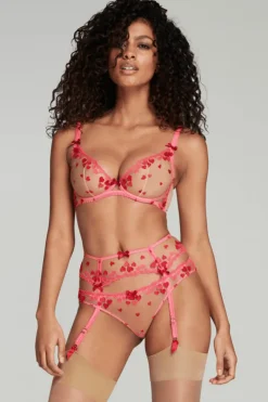 Red Lingerie | Suspender Belts>Agent Provocateur Cupid Suspender Pink