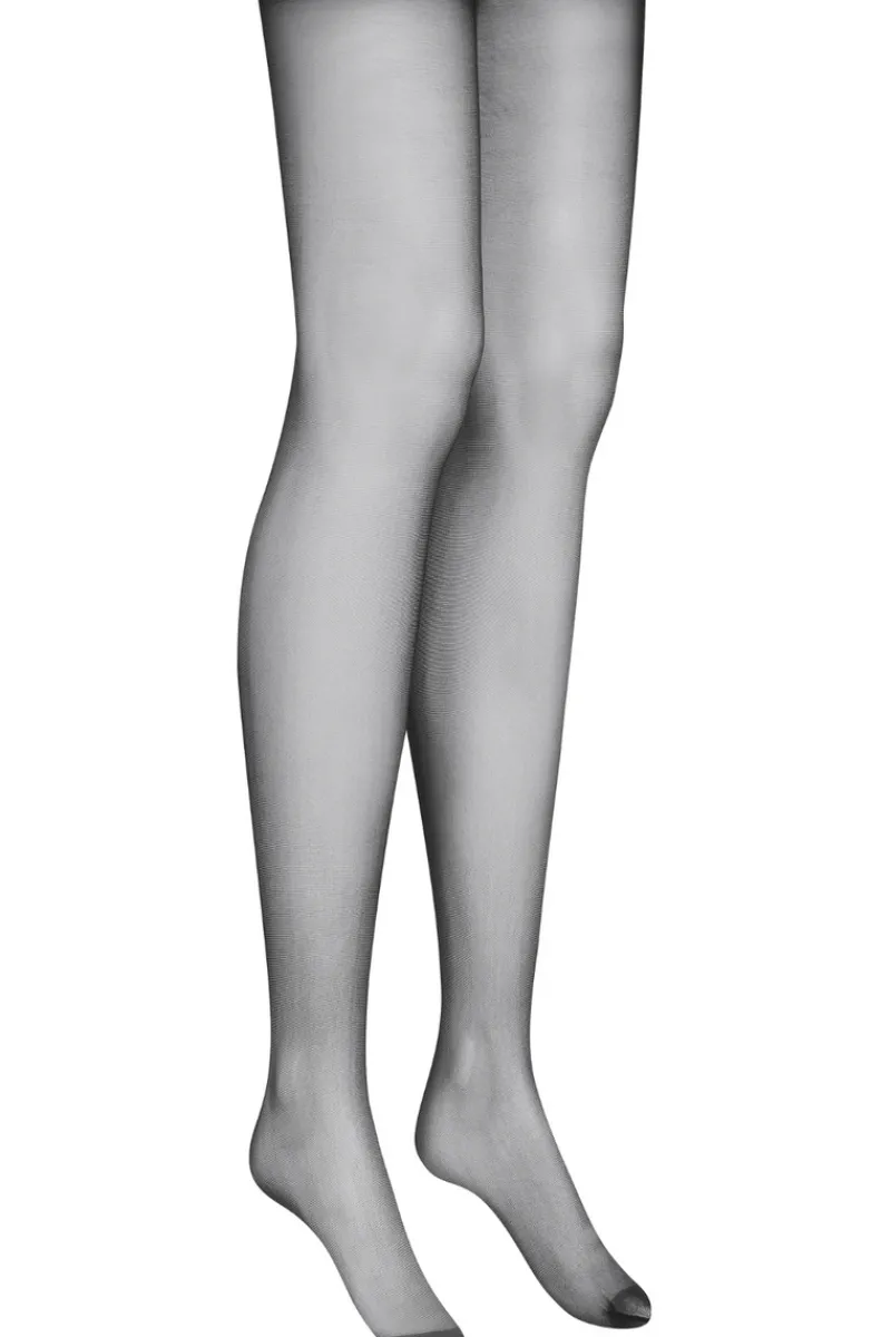 Seamed Stockings | Sheer Stockings>Maison Close Cut & Curled Cross Detail Back Seam Stockings 20 Denier Black
