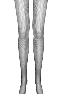 Sheer Stockings | Black Stockings>Maison Close Cut & Curled Fishnet Stockings Black