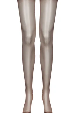 Sheer Stockings | Nude Stockings>Maison Close Cut & Curled Stockings 20 denier - Brown