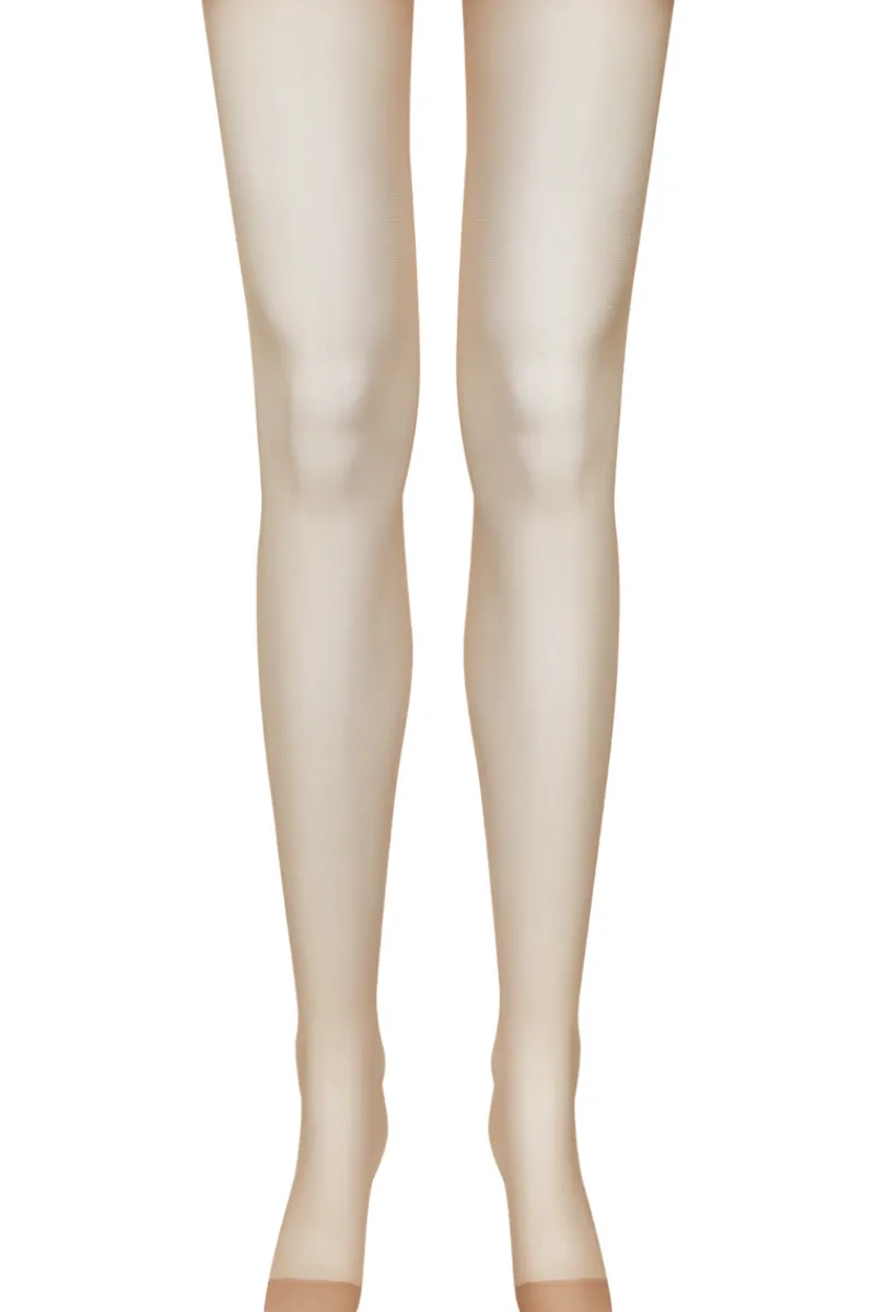 Sheer Stockings | Nude Stockings>Maison Close Cut & Curled Stockings 20 denier - Nude