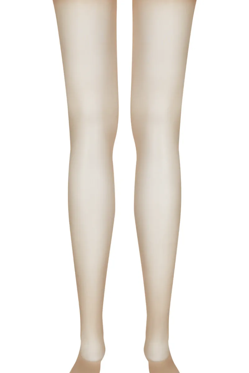 Sheer Stockings | Nude Stockings>Maison Close Cut & Curled Stockings 20 denier - Nude