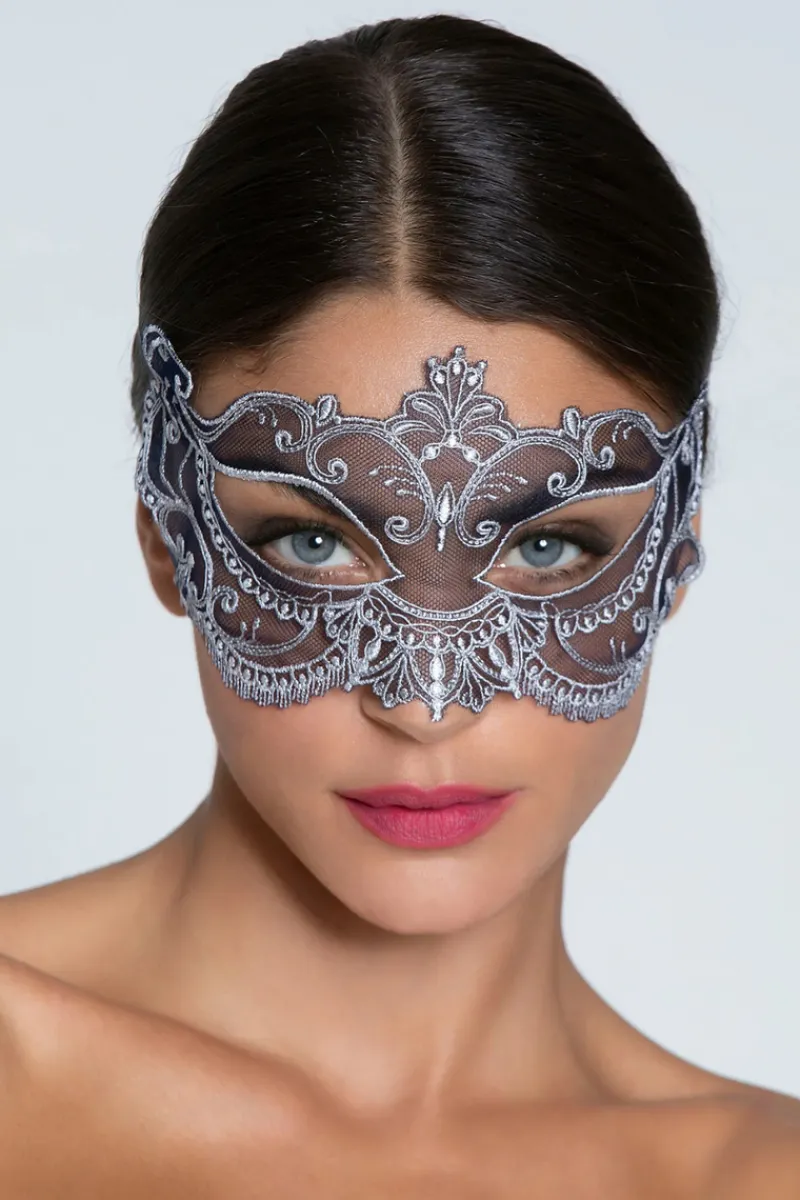 Masks & Blindfolds | Sexy Lingerie>Lise Charmel Deesse En Glam Eye Mask MarineArgent