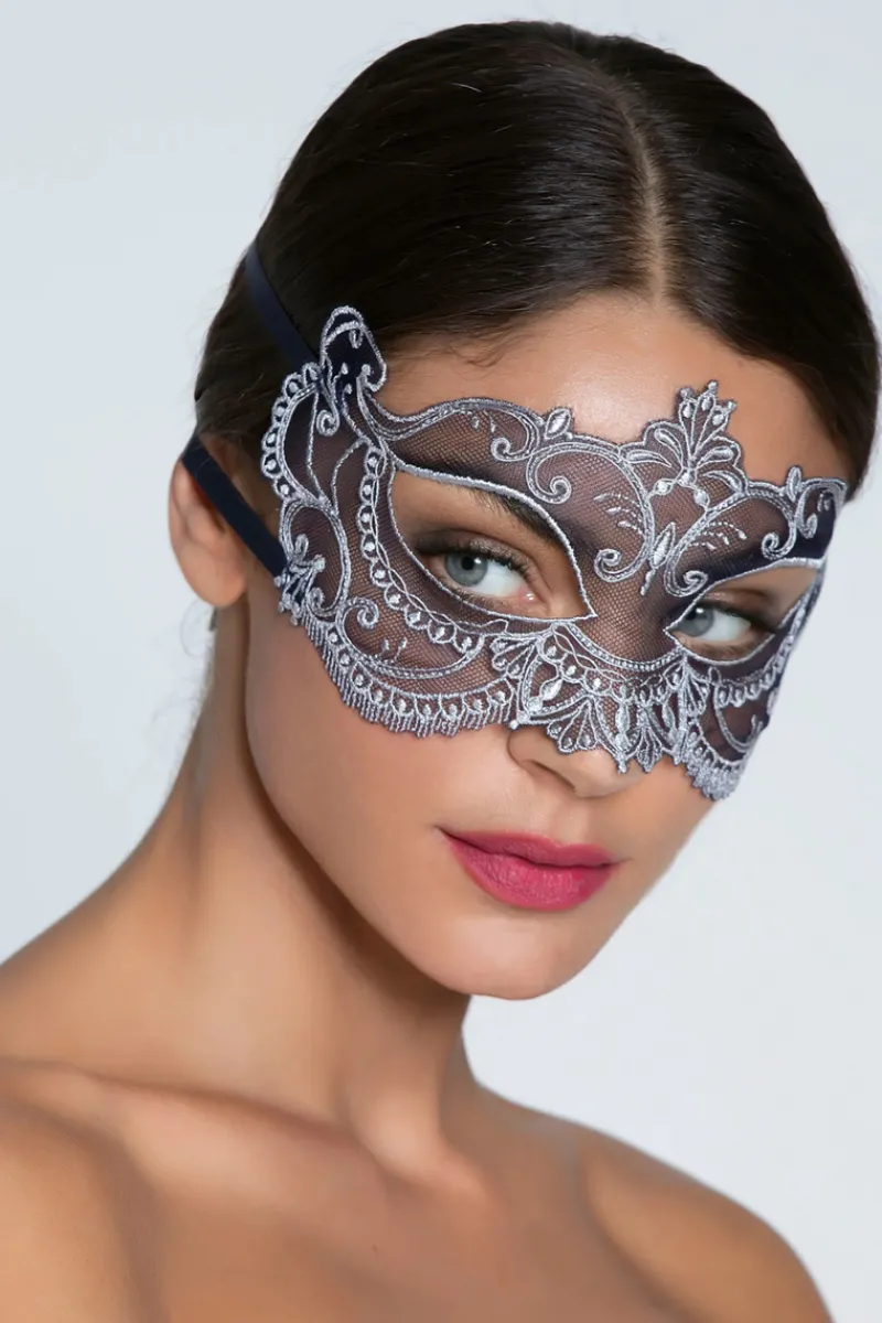 Masks & Blindfolds | Sexy Lingerie>Lise Charmel Deesse En Glam Eye Mask MarineArgent