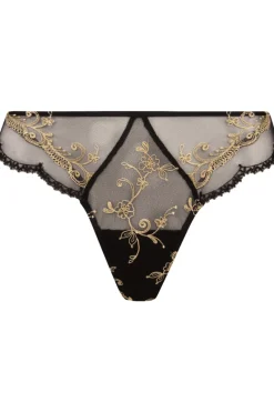 Sexy Lingerie | Luxury French Lingerie>Lise Charmel Deesse En Glam Thong, Size M (UK 12) Black/Gold