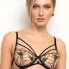 Sheer Lingerie | Balconette Bras & Demi Bras>Prelude Delicate Nymph Balconette Bra Black/Green