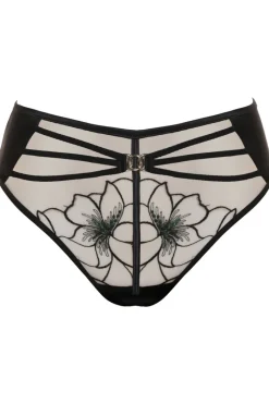 Sheer Lingerie | High Waist Thongs And Knickers>Prelude Delicate Nymph High Waist Brazilian Black/Green