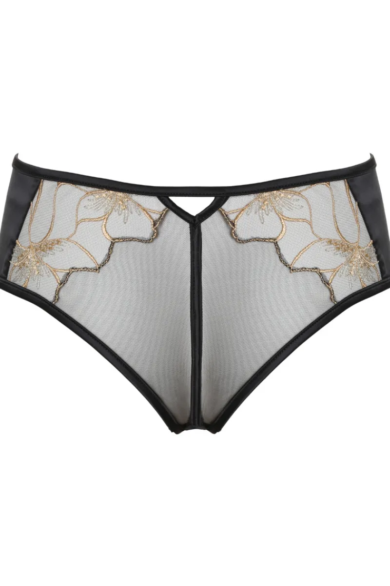 Sheer Lingerie | High Waist Thongs And Knickers>Prelude Delicate Nymph High Waist Brazilian Black/Gold