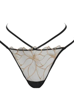 Sheer Lingerie | Thongs & G-strings>Prelude Delicate Nymph Mini Thong Black/Gold