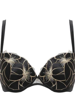 Sheer Lingerie | Underwired Bras>Prelude Delicate Nymph Padded Bra Black/Gold