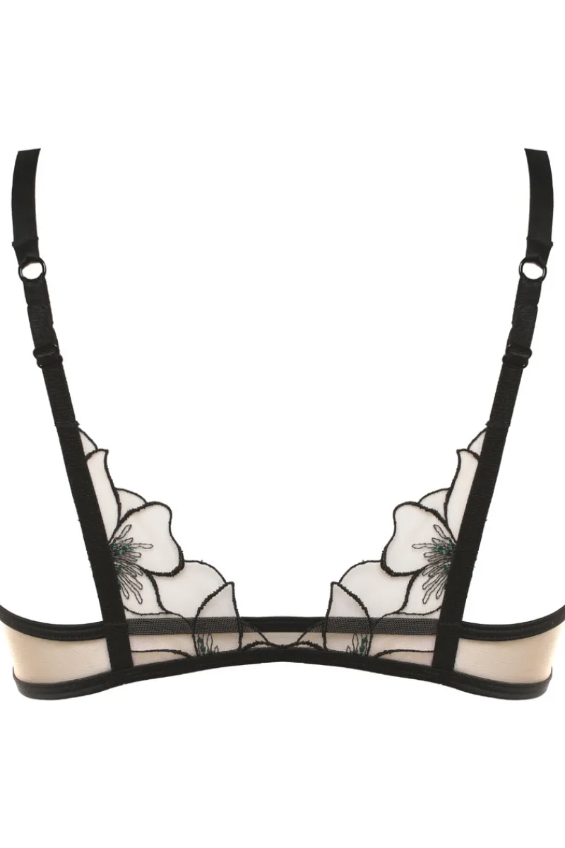 Sheer Lingerie | Push Up Bras>Prelude Delicate Nymph Push Up Bra Black/Green