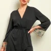 Kimonos & Robes>Prelude Delicate Nymph Robe Black/Green