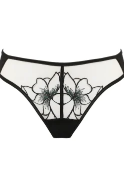Sheer Lingerie | Thongs & G-strings>Prelude Delicate Nymph Thong Black/Green
