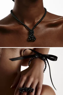 Sexy Lingerie | Pearl Knickers & Thongs>Bracli Destinos Dark Jewel Set Black