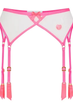 Suspender Belts | Suspender Belts>Agent Provocateur Donnie Suspender, Size 3 (UK 10) Pink/White