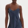 Silk Nightwear | Nighties, Babydolls & Chemises>Simone Pérèle Dream Silk Nightdress Cinder Blue